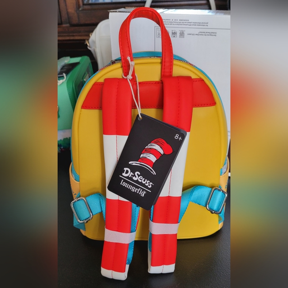 Loungefly Dr. Seuss The Cat In The Hat Falling Icons Mini Backpack - Picture 5 of 7